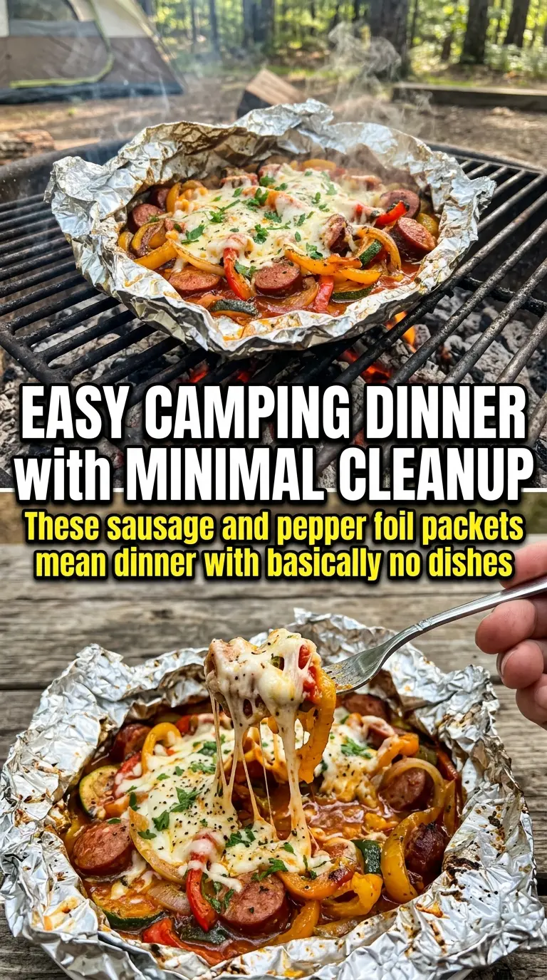 Foil packet sausage and peppers juicy peppers onions