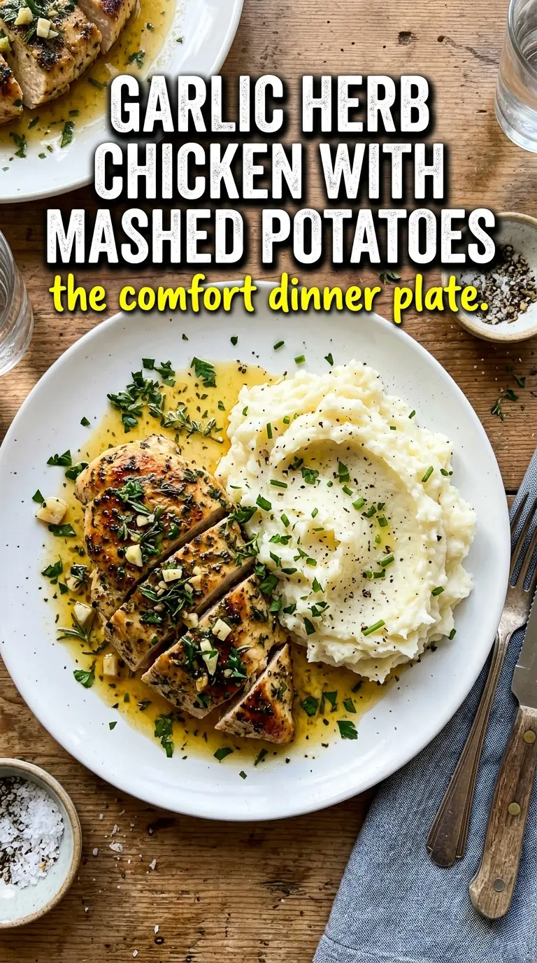Garlic Herb Chicken Breast with Mashed Potatoes creamy savory