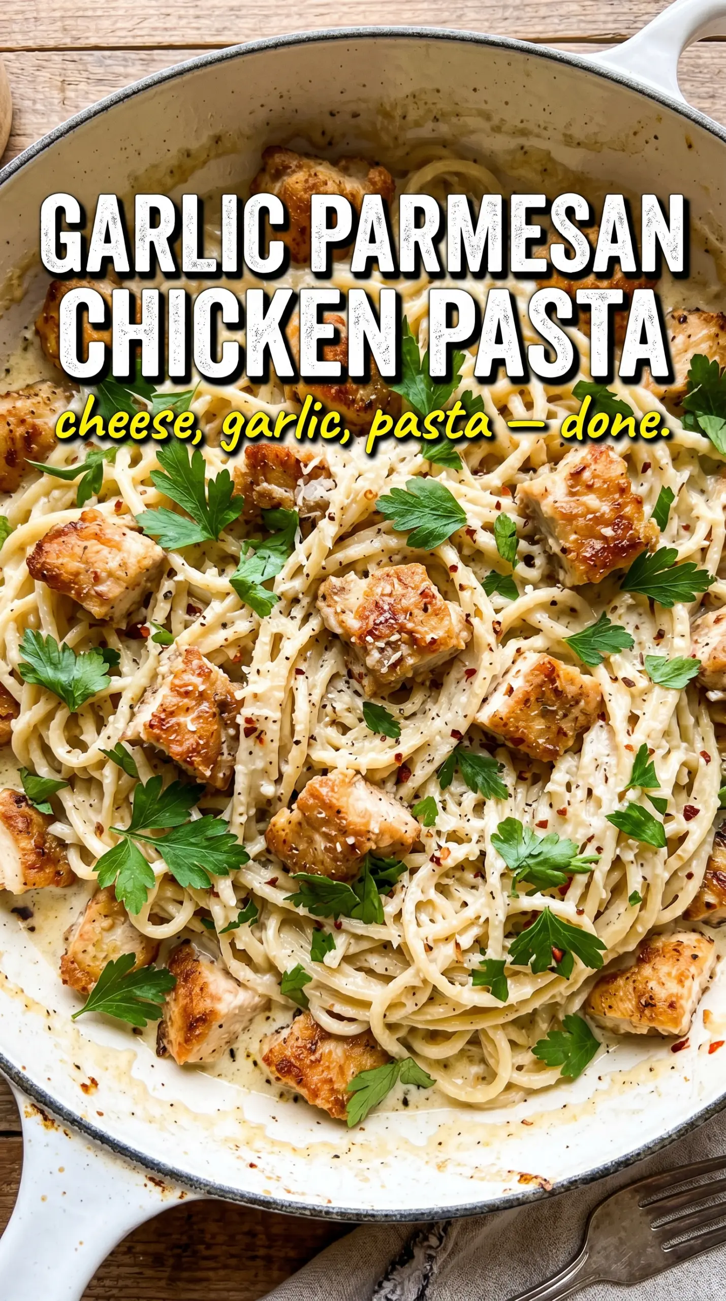 Garlic Parmesan Chicken Pasta creamy basil