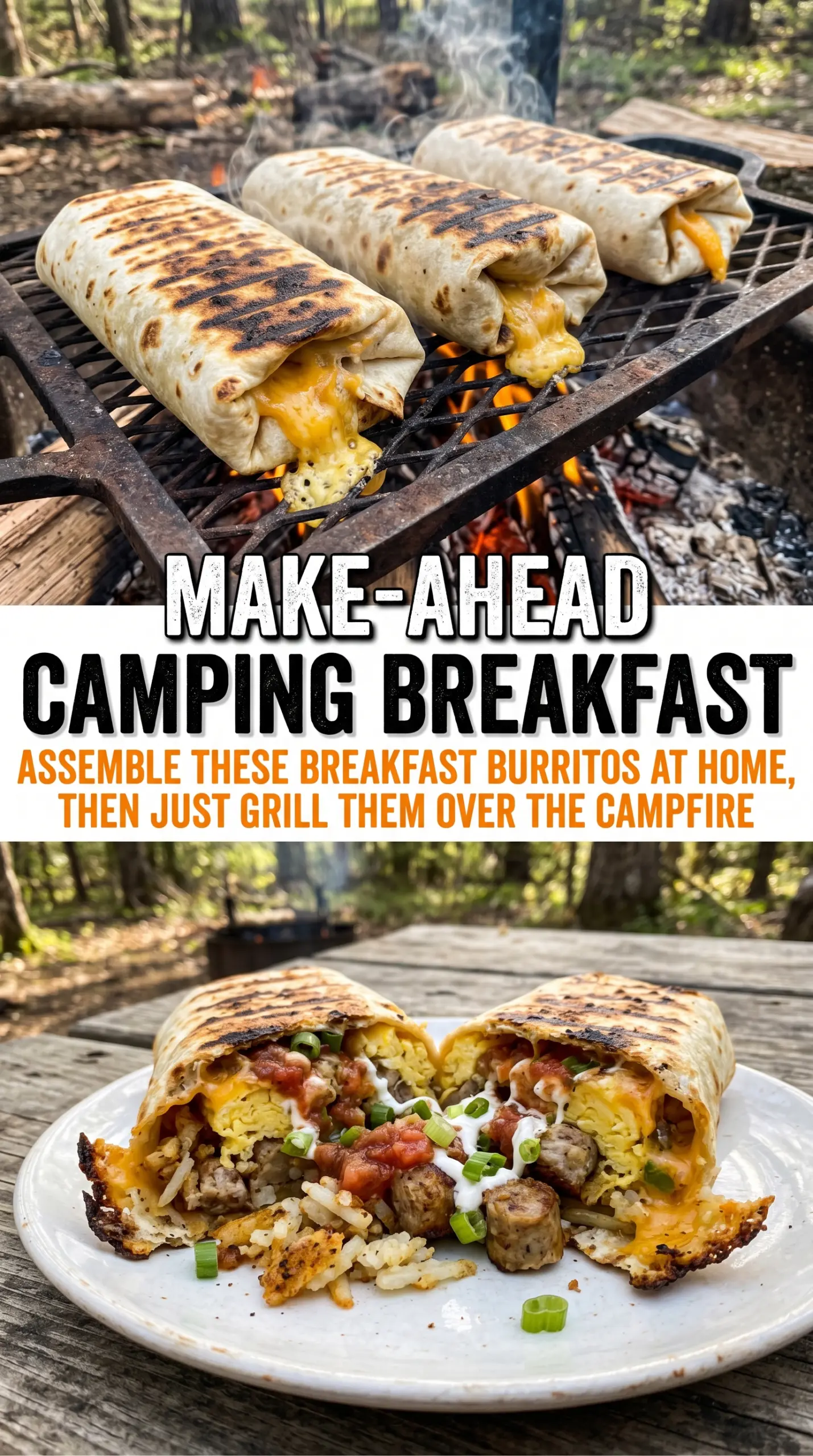 Grilled Breakfast Burritos crispy loaded