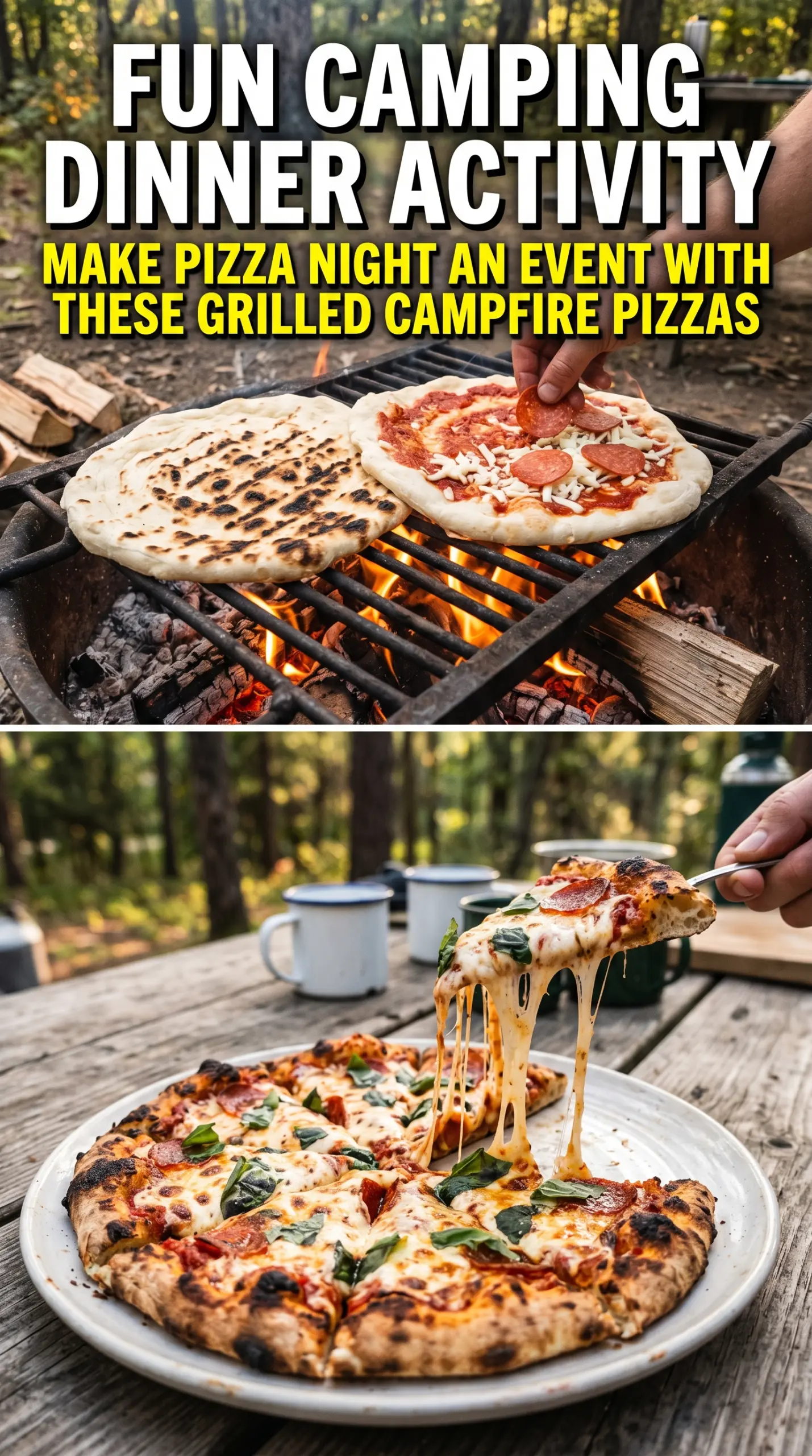 Grilled Campfire Pizza charred cheesy