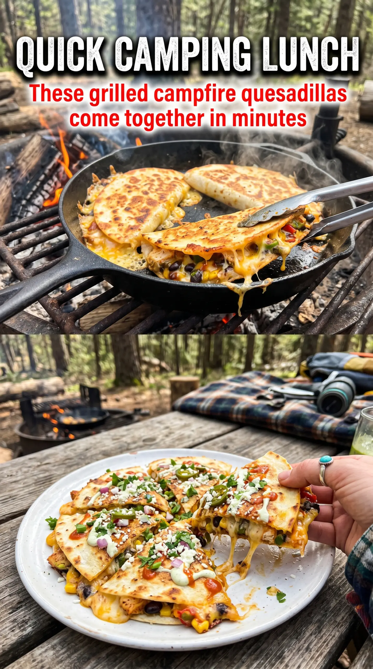 Grilled Campfire Quesadillas smoky cheesy grilled