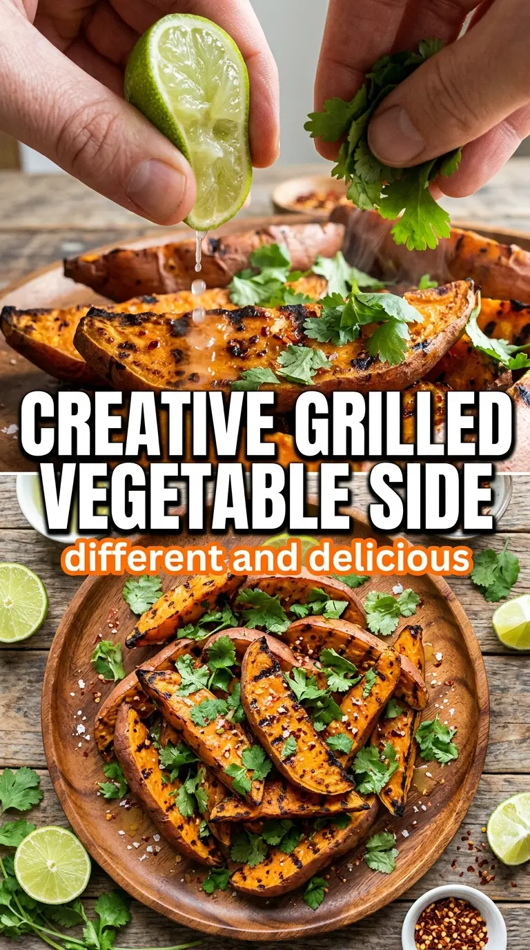 Grilled Cilantro-Lime Sweet Potatoes charred citrusy herb butter