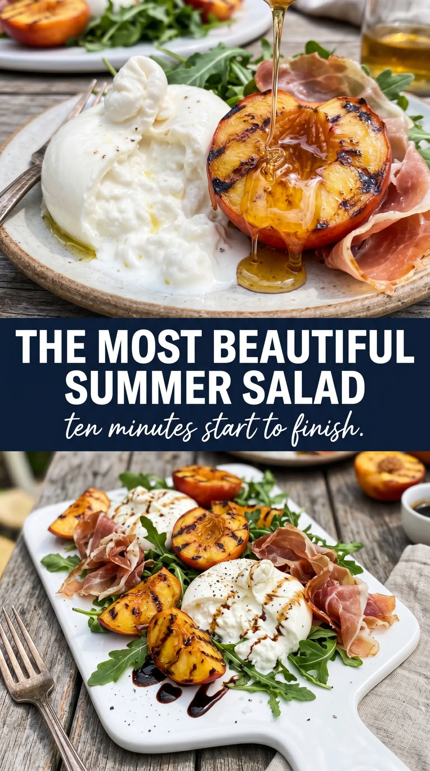 Grilled Nectarine Burrata Prosciutto Salad charred creamy bright