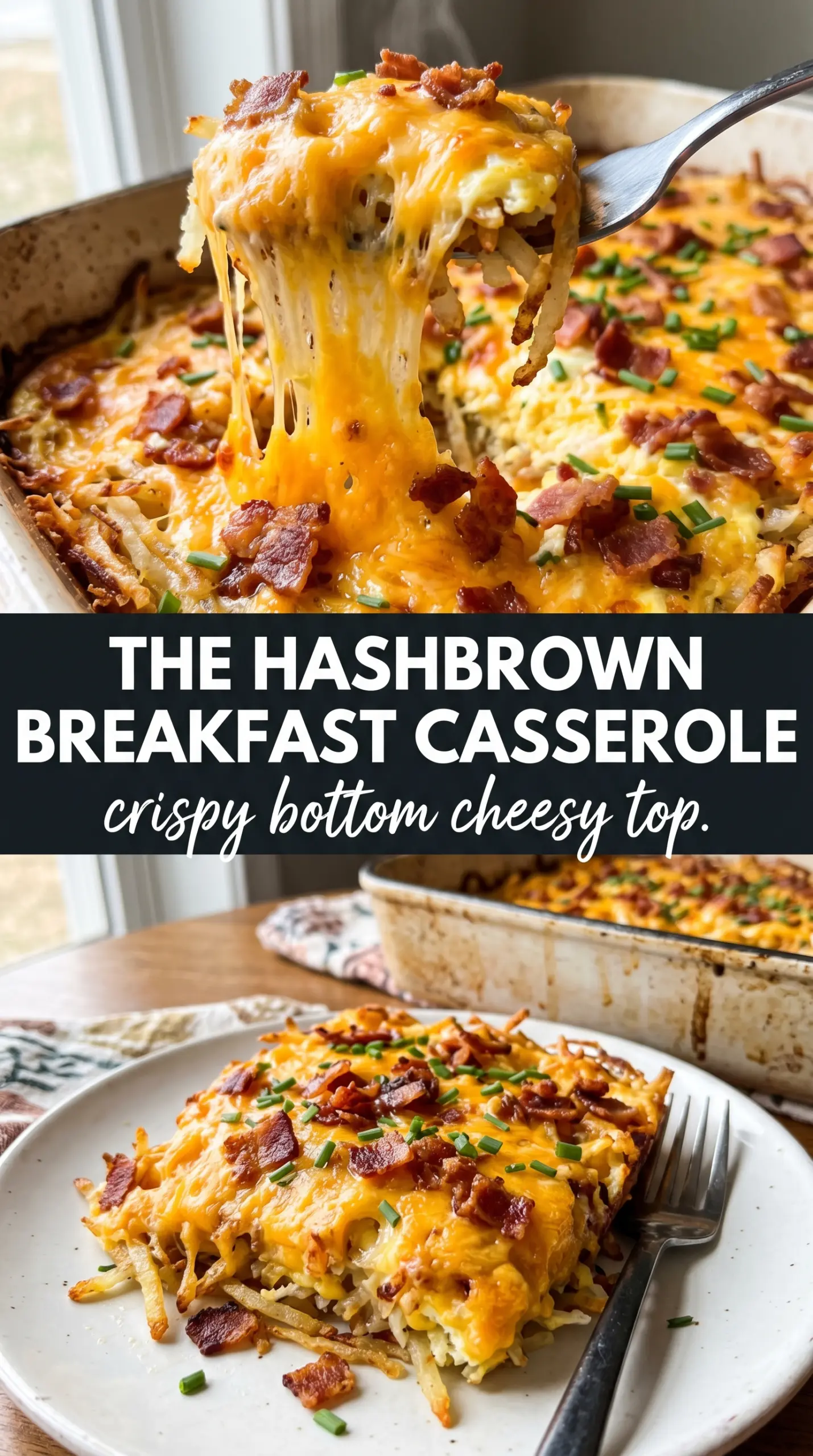 Hash Browns and Eggs Breakfast Casserole cheesy breakfast bake