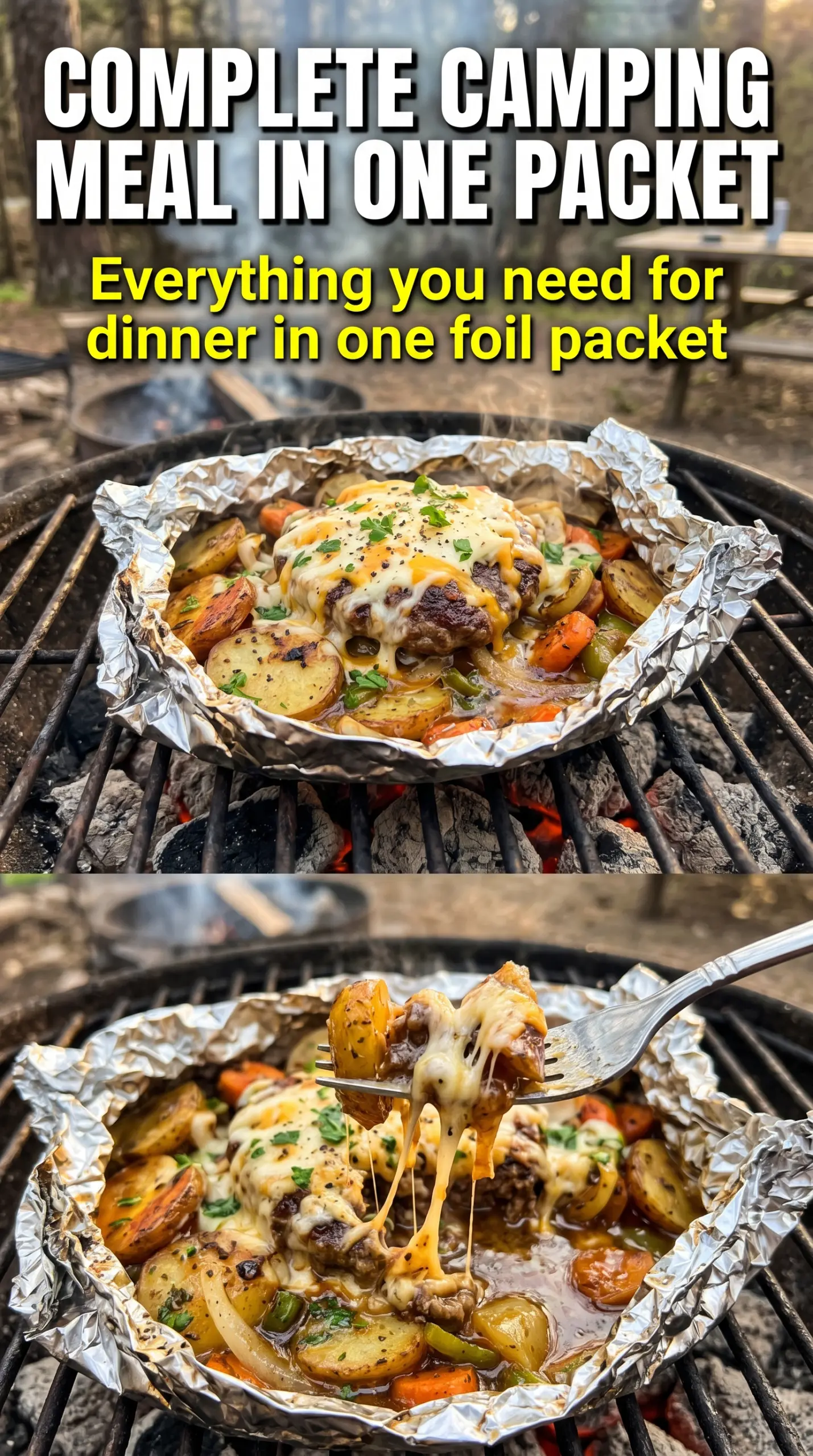 Hobo Dinner Foil Packets ground beef potatoes carrots onions