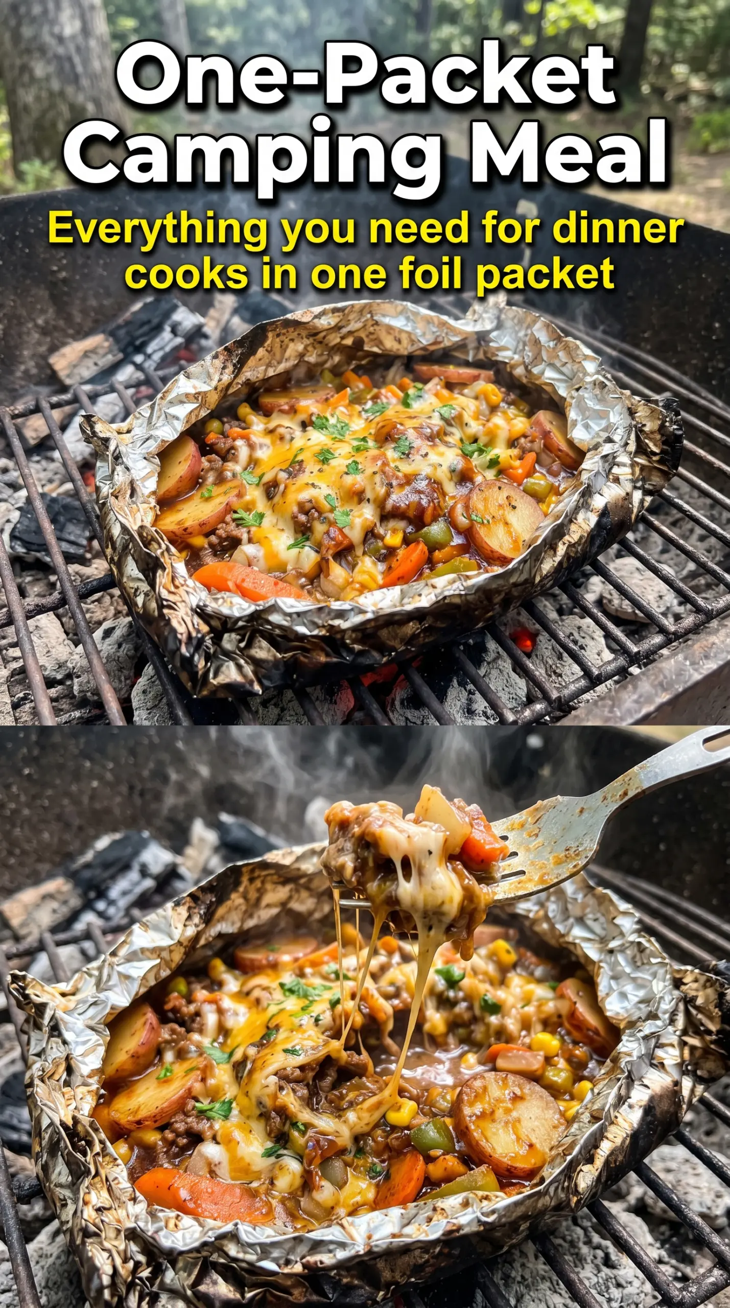 Hobo Foil Packets campfire dinner hearty steaming