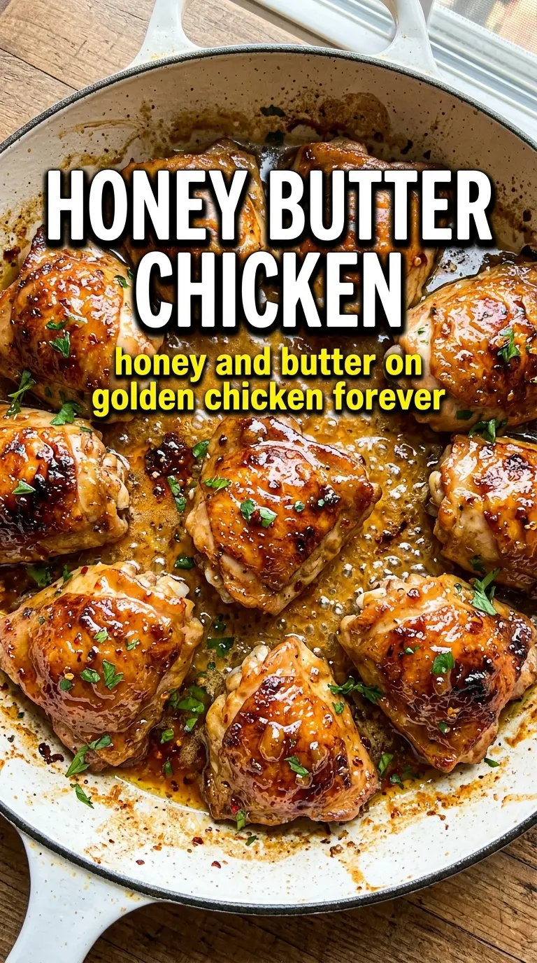 Honey Butter Chicken glossy glazed skillet