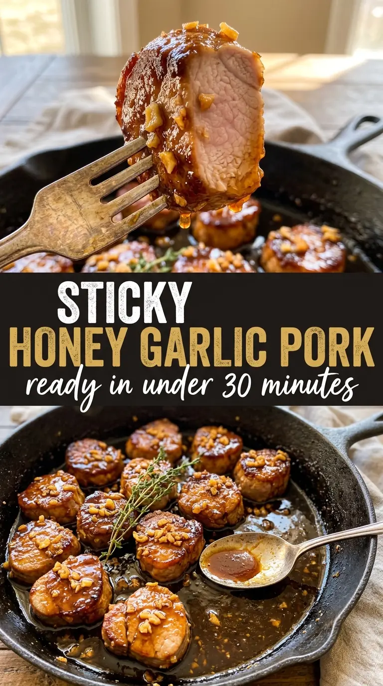 Honey Garlic Pork Tenderloin sticky glazed, caramelized