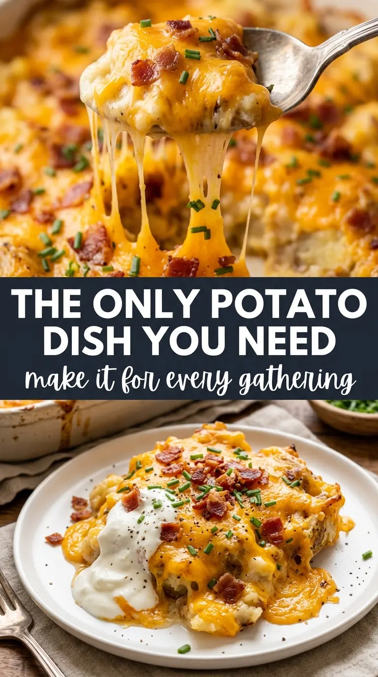 Loaded Baked Potato Casserole cheesy bacon