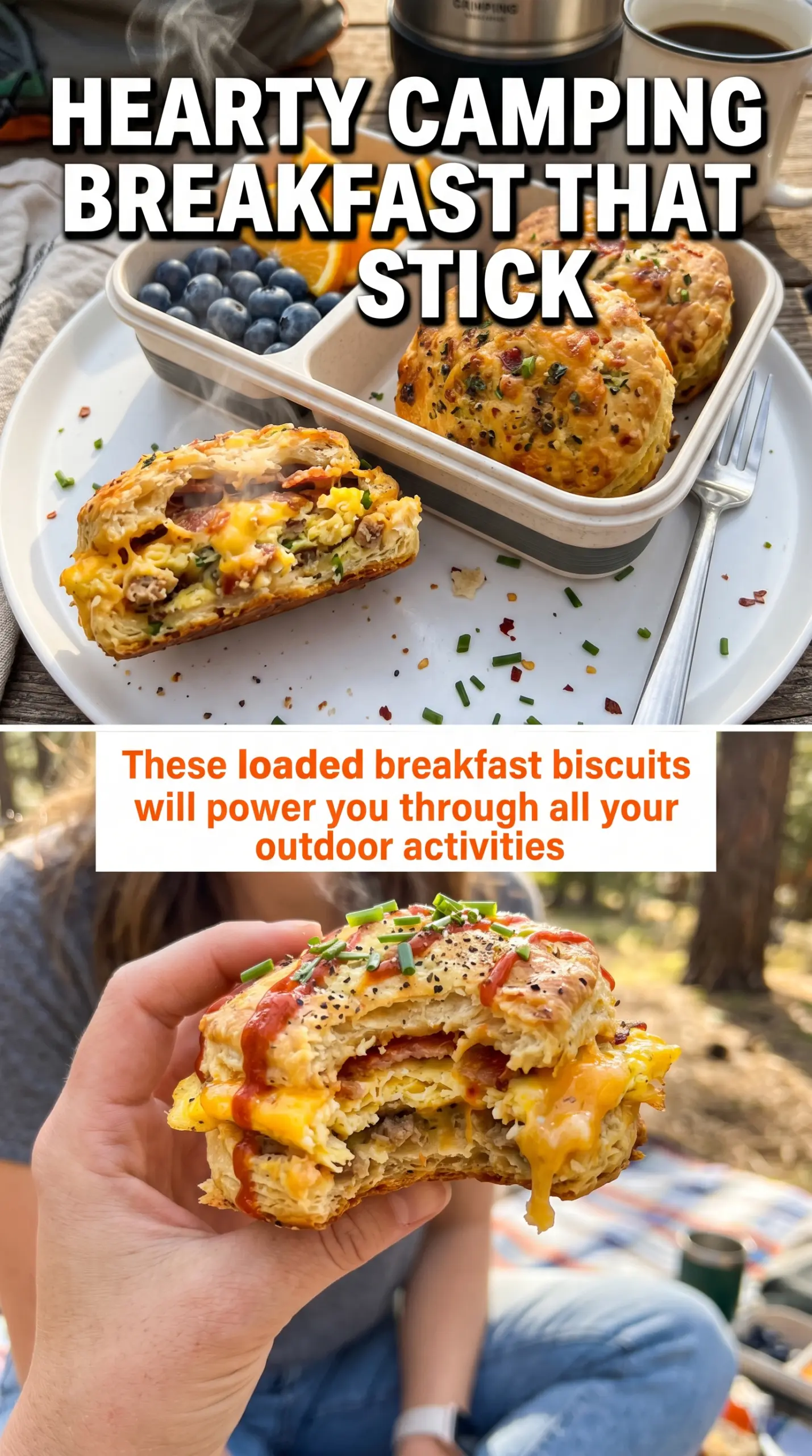 Loaded Breakfast Biscuits fluffy savory biscuit sandwich