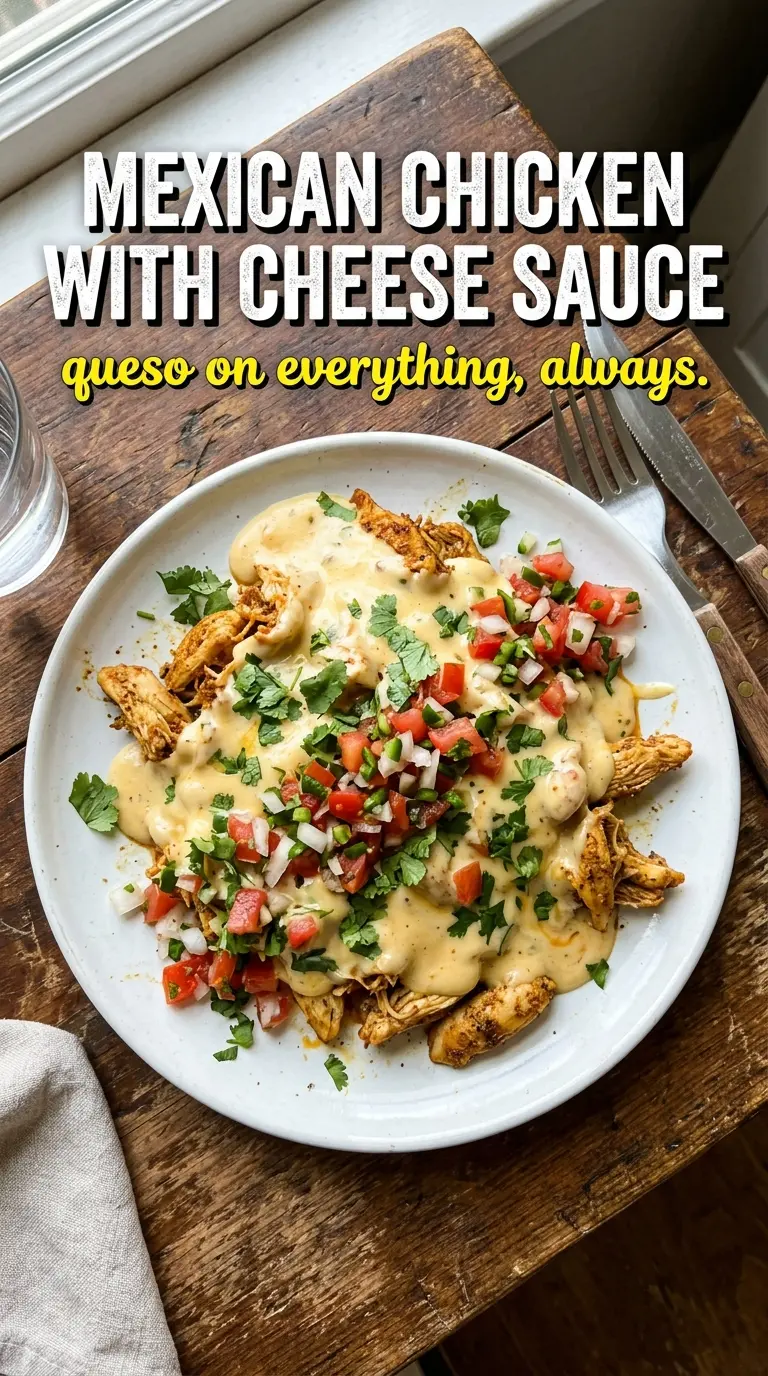Mexican Chicken with Cheese Sauce creamy cheesy Tex-Mex