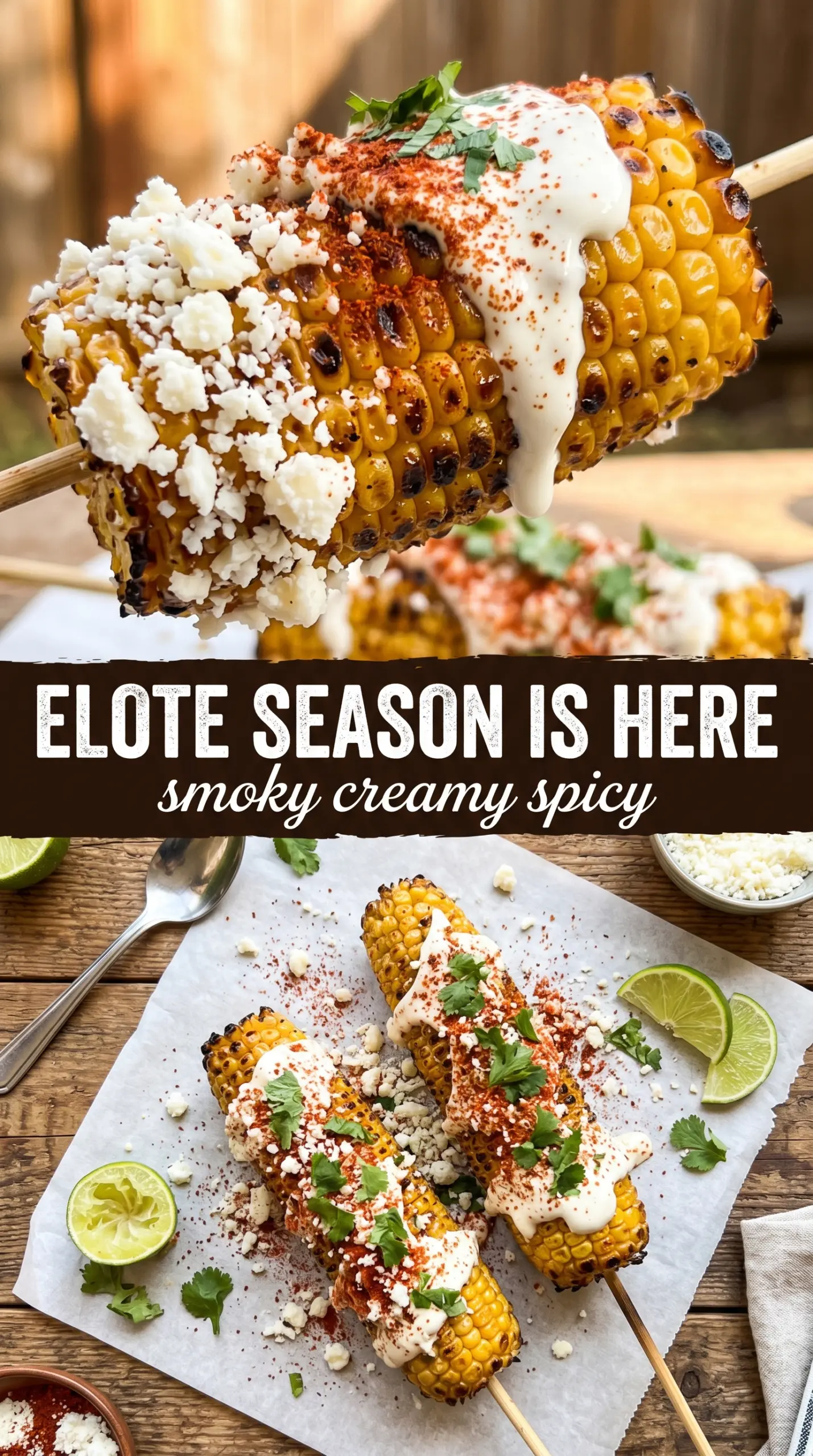 Grilled or prepared corn with toppings