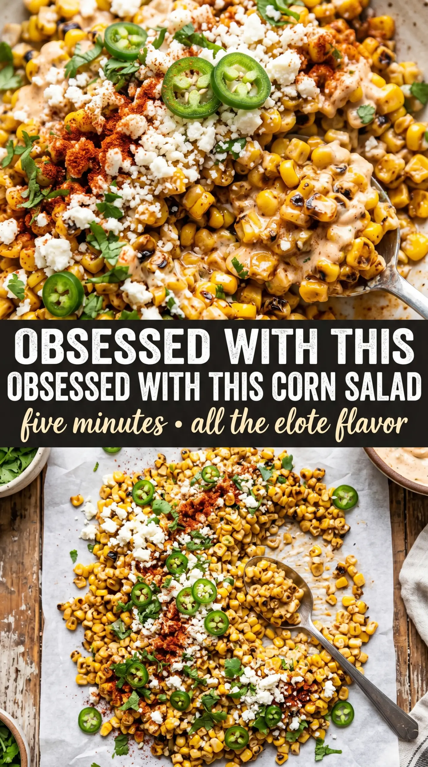 Mexican street corn salad charred creamy cotija