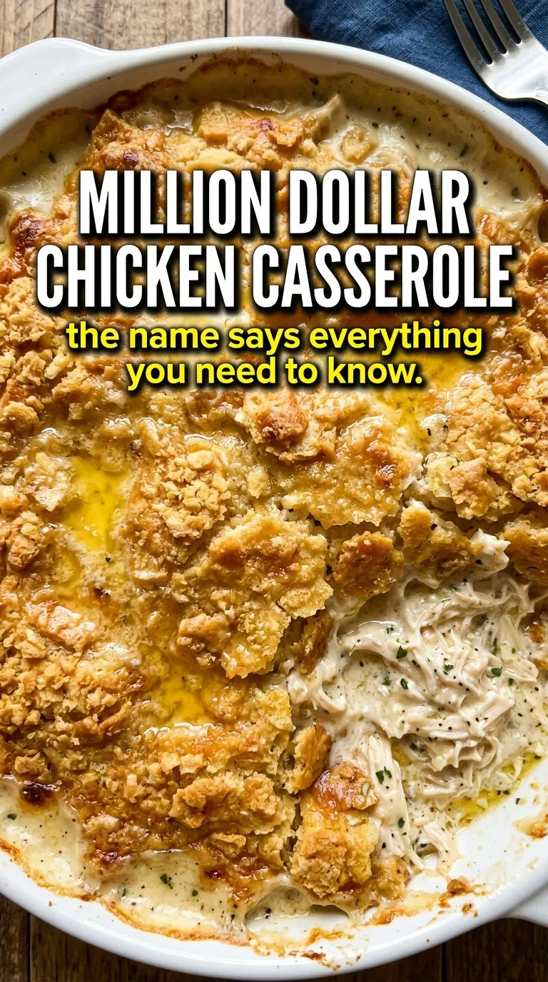 Million Dollar Chicken Casserole creamy cheesy Ritz-crusted