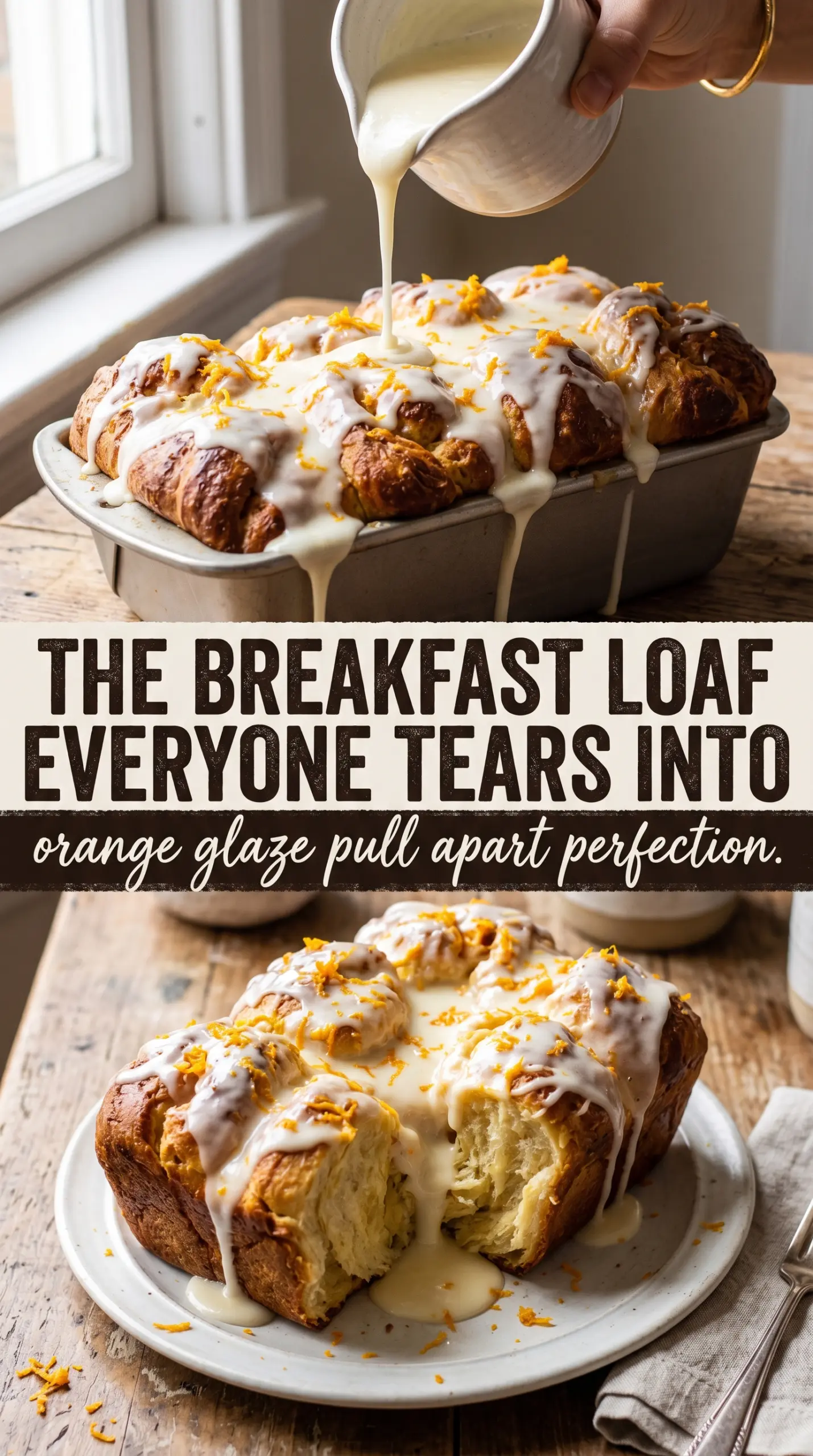 Orange Breakfast Pull Apart Loaf orange glazed sticky