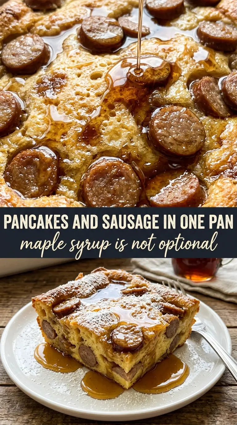Pancake Sausage Casserole golden fluffy maple