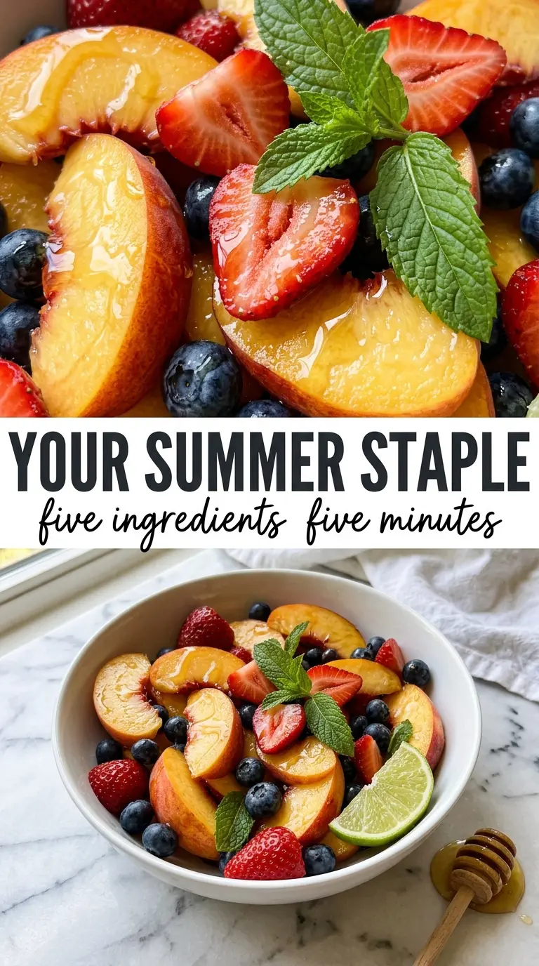 Peach Fruit Salad bright juicy mint