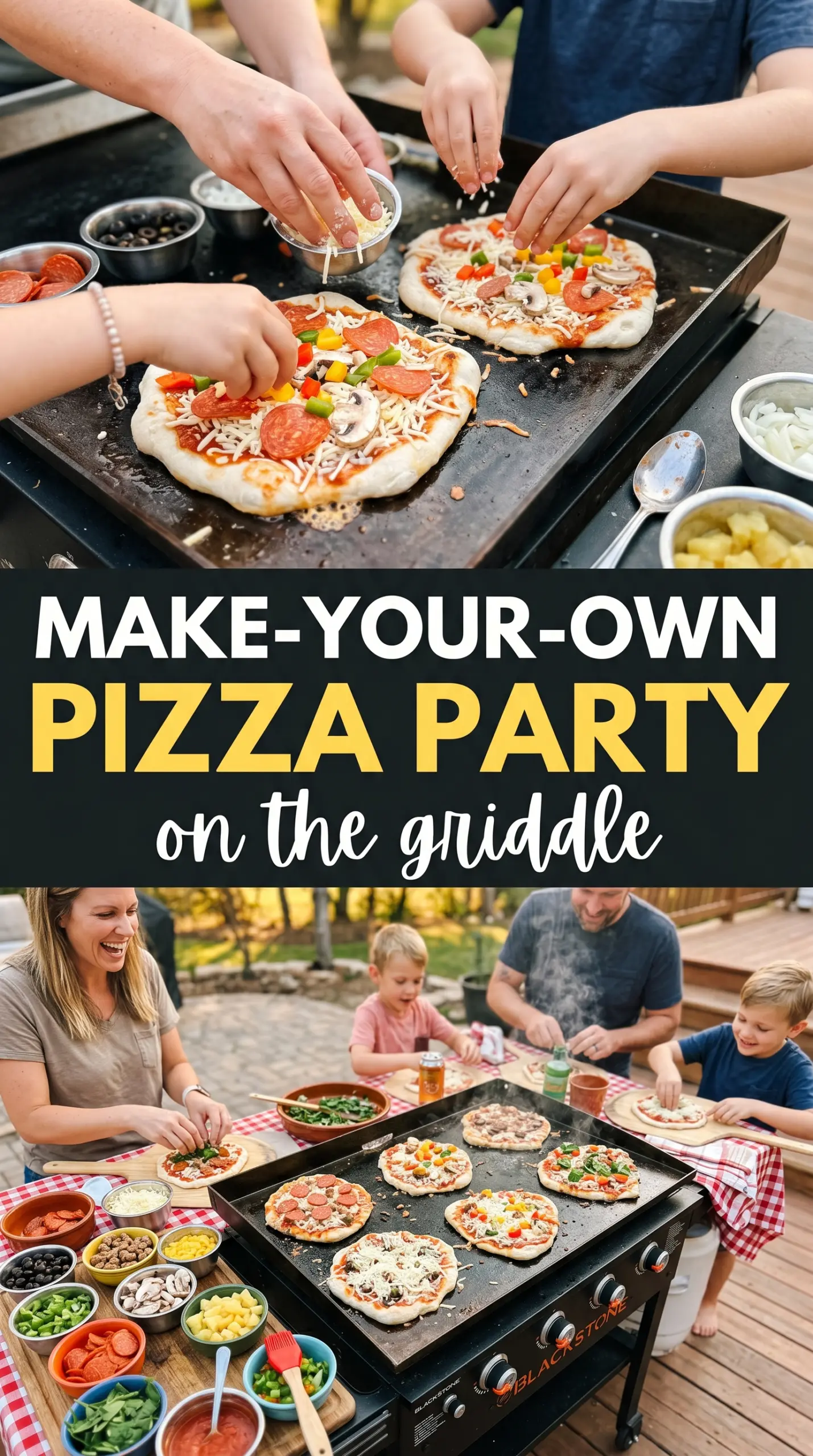 Pizza on a Blackstone Griddle charred cheesy
