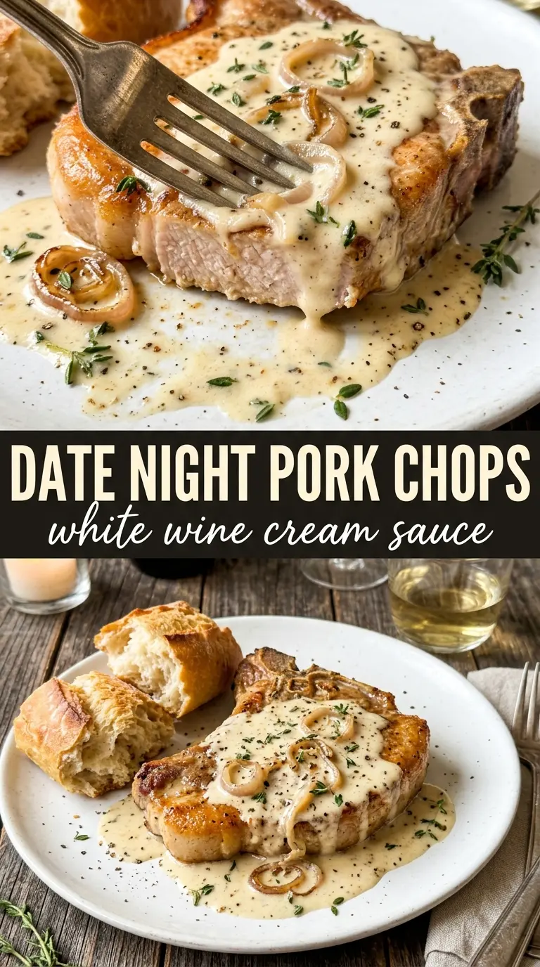 Pork chops in creamy white wine sauce silky shallot tarragon