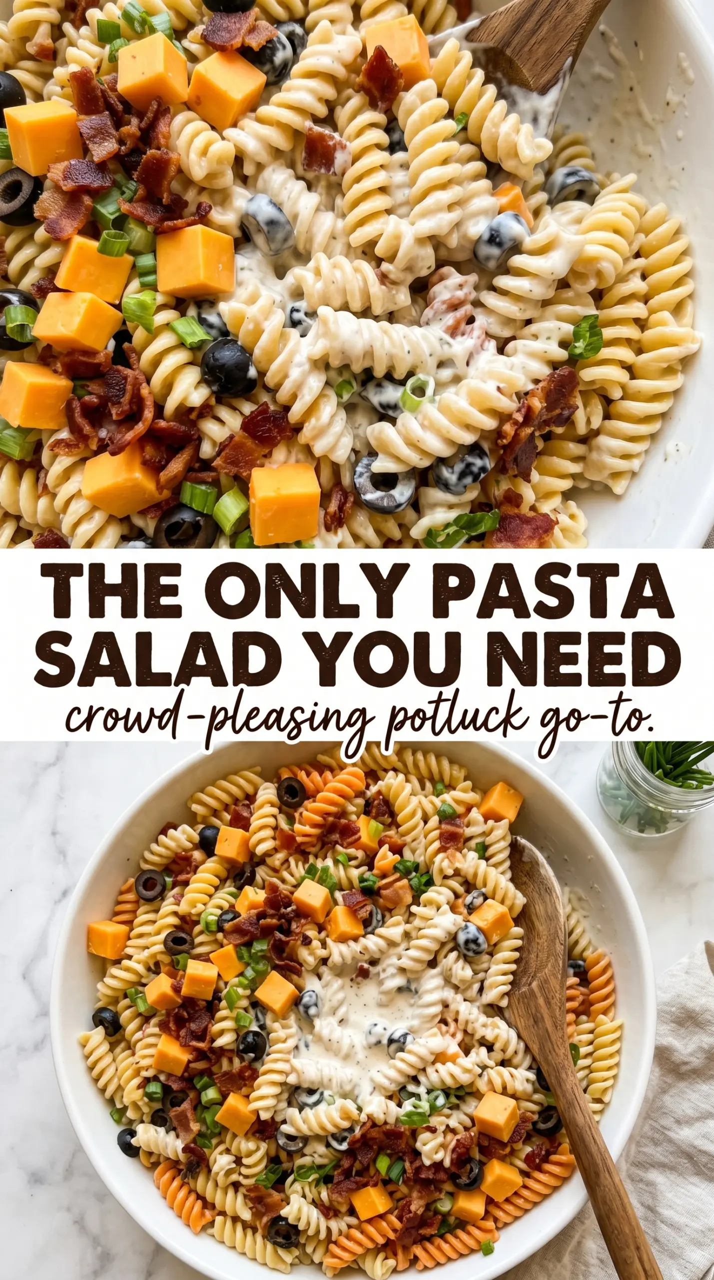 Ranch Pasta Salad creamy bacon cheddar