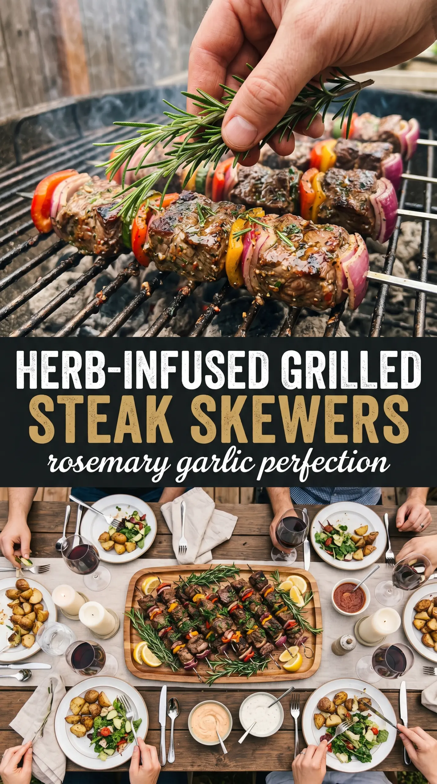Rosemary Garlic Steak Kebabs rosemary garlic beef skewers