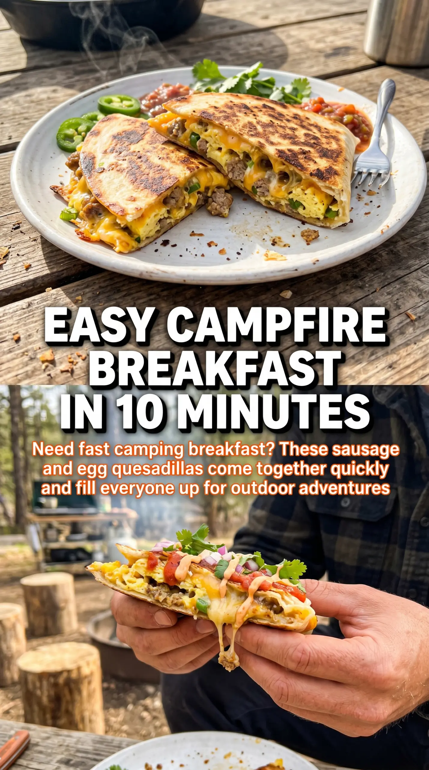 Sausage and egg breakfast quesadilla golden cheesy