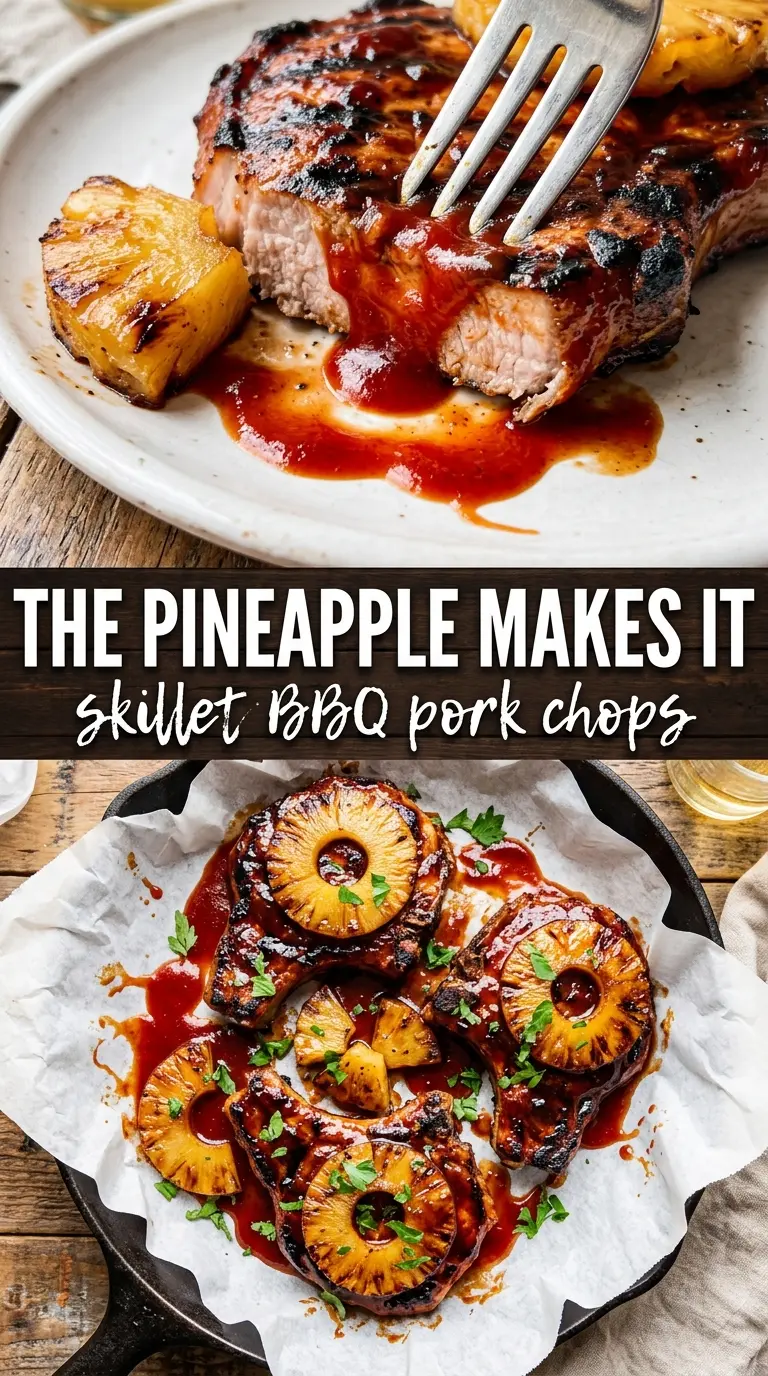 Cooked pork chops with sauce