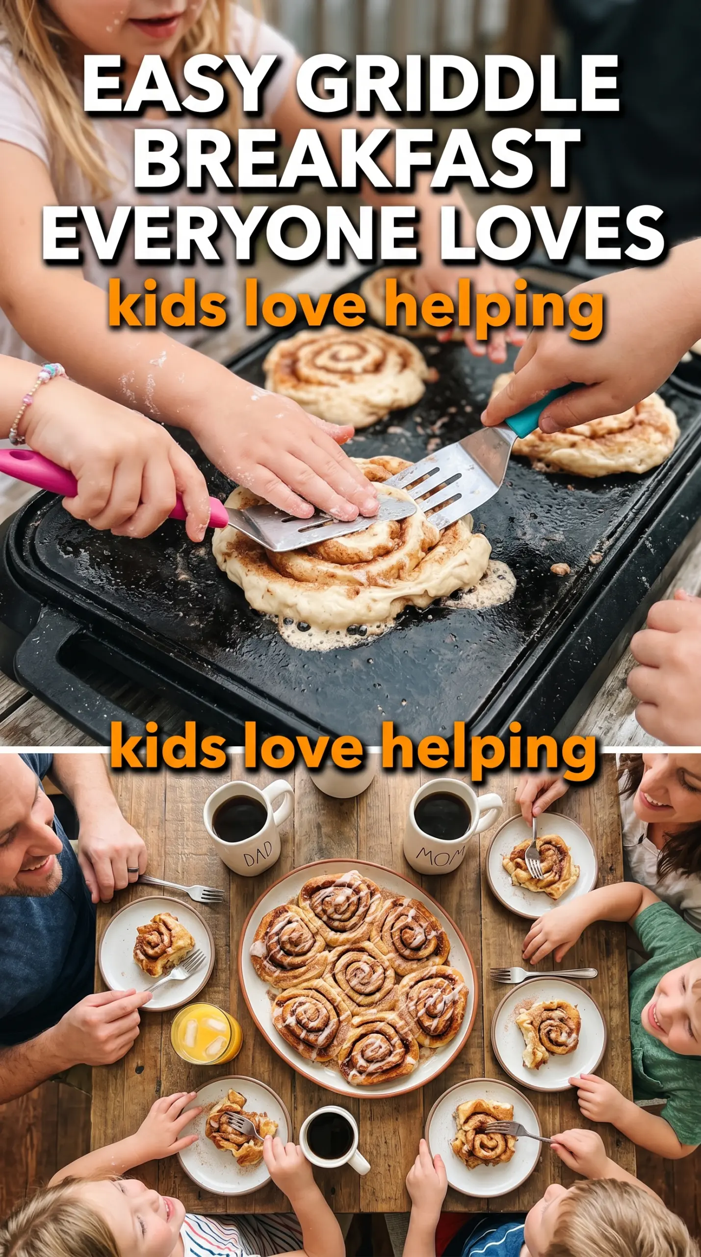 Smashed Blackstone Cinnamon Rolls caramelized icing