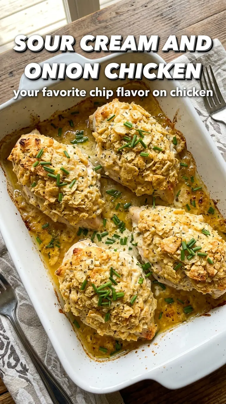 Sour Cream and Onion Chicken crispy golden creamy