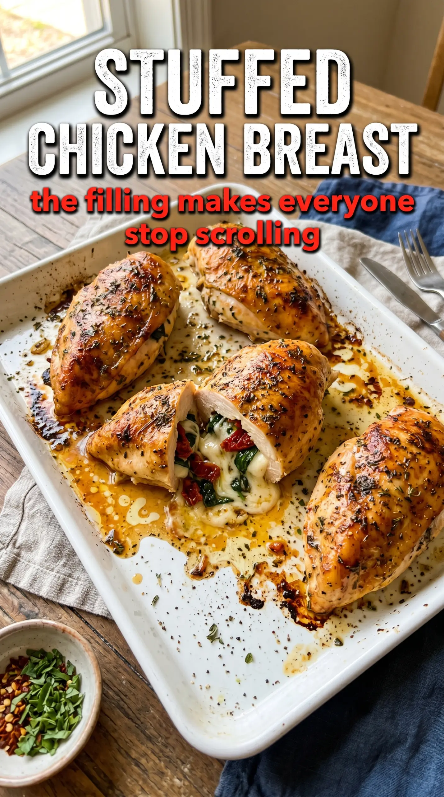 Stuffed Chicken Breast creamy spinach, golden seared