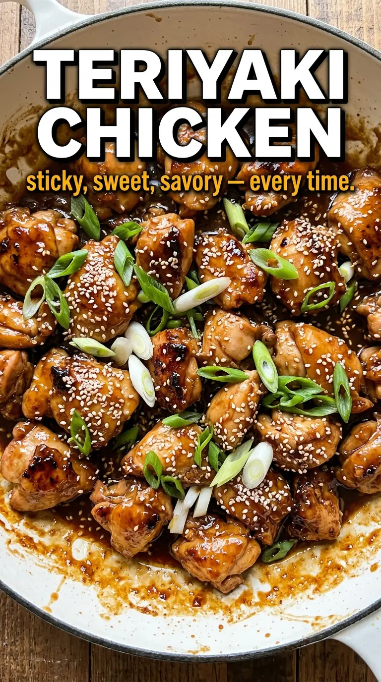Glazed chicken with shiny caramelized sauce