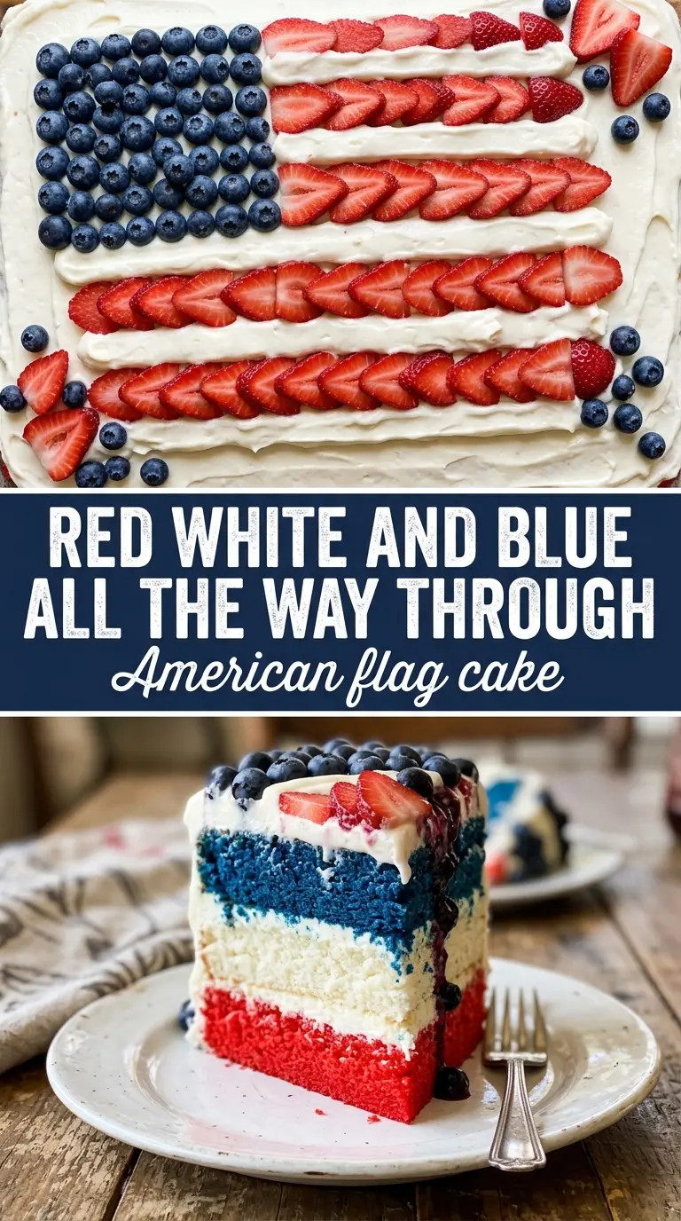 American flag cake patriotic fruit cake