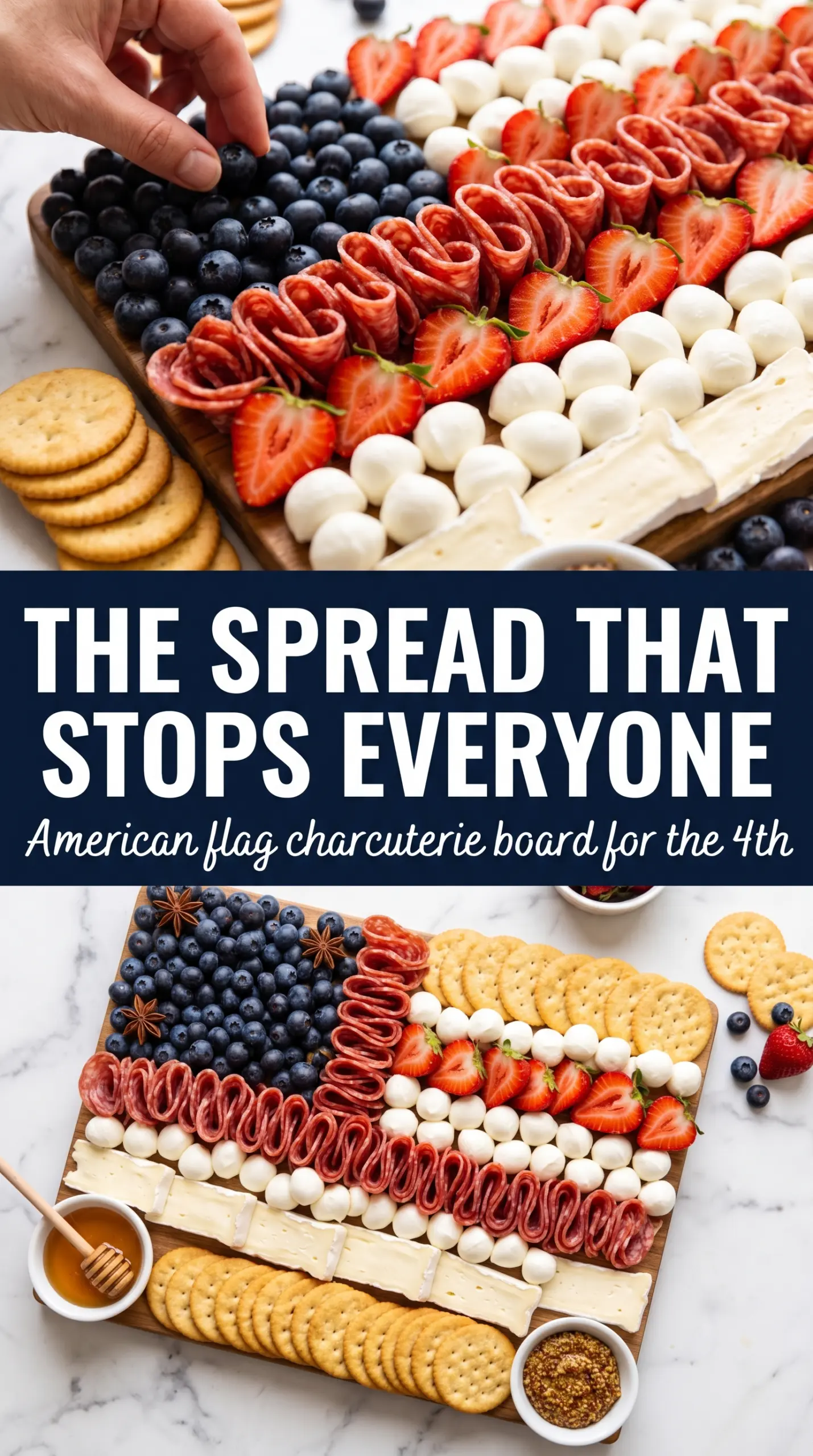 American Flag Charcuterie Board red white blue