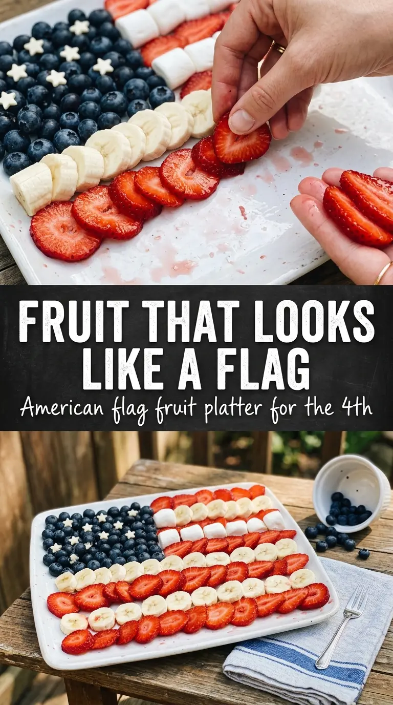 American flag fruit platter red white blue fruit board