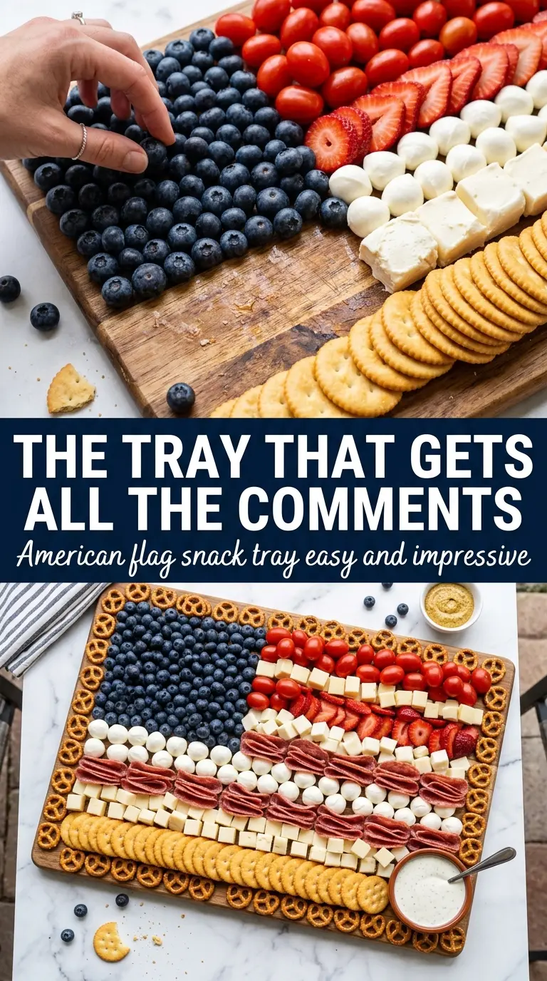American Flag Snack Tray patriotic colors, crisp stripes