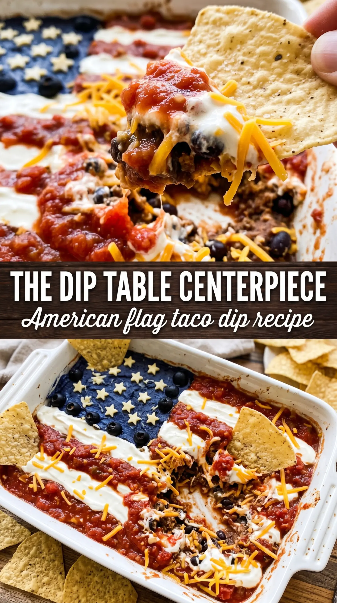 American Flag Taco Dip patriotic layered dip