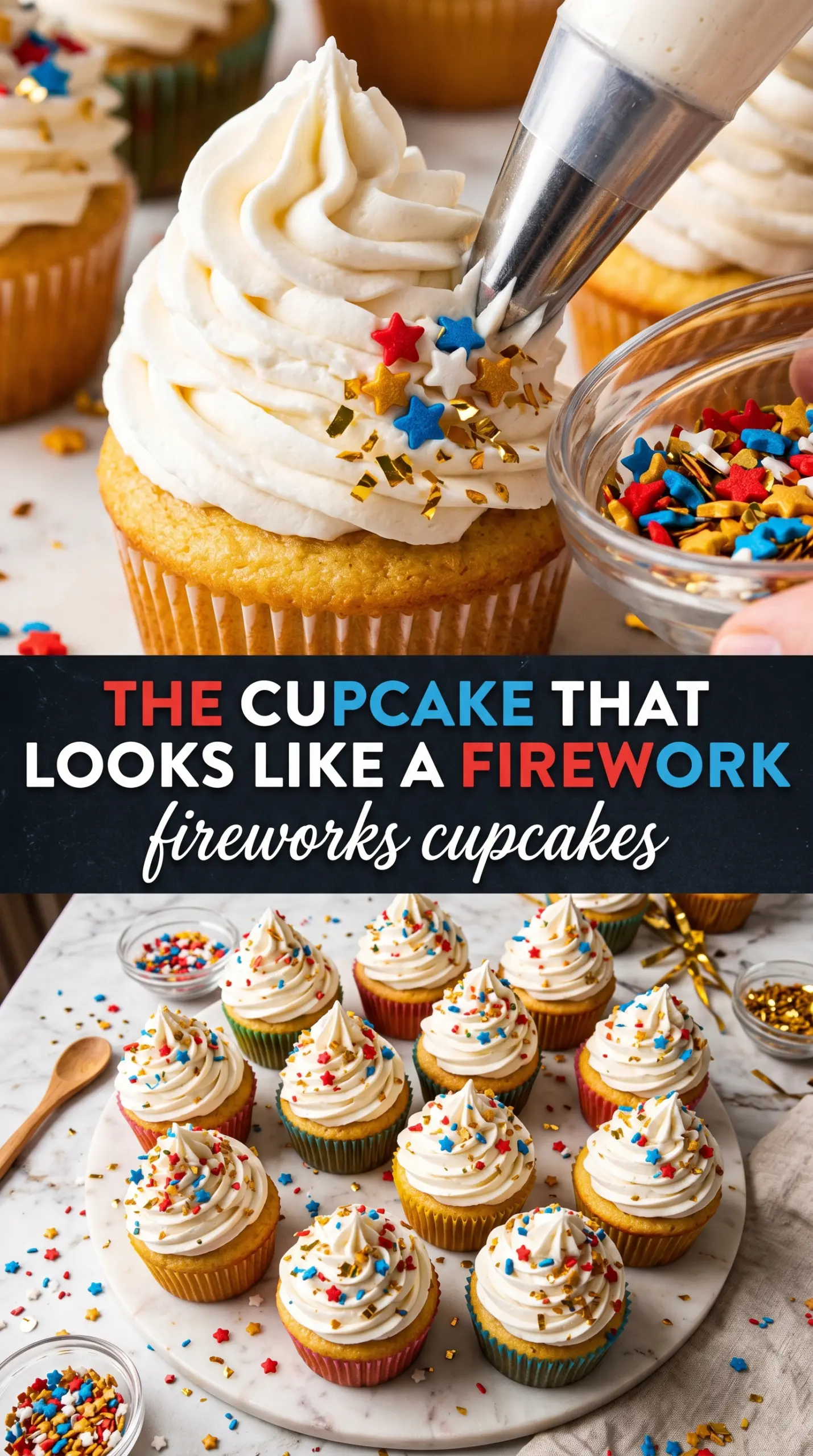 Fireworks Cupcakes red white blue sparkler