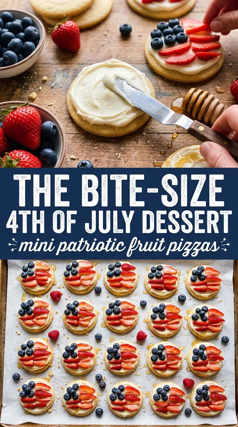 Mini Patriotic Fruit Pizzas sweet berry dessert