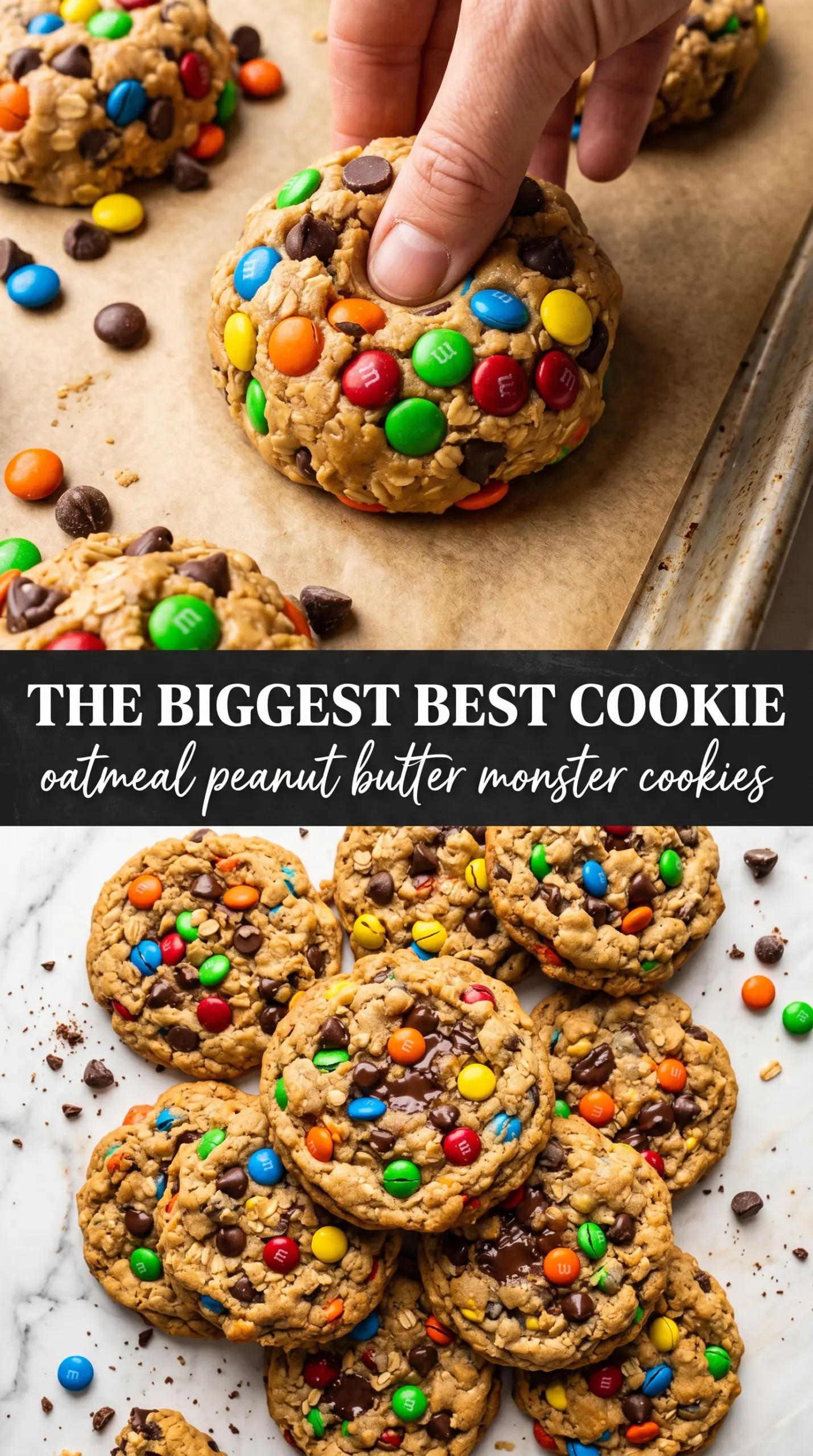 Monster Cookies chewy peanut butter colorful