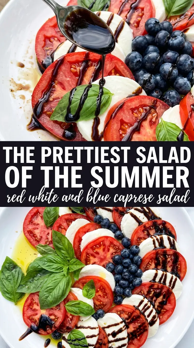 Red, White & Blue Caprese Salad patriotic fresh mozzarella