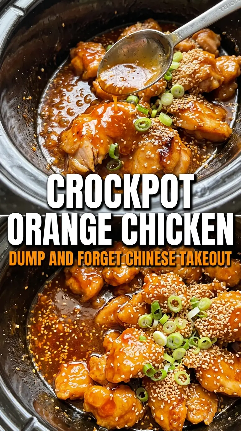 Asian Crockpot Orange Chicken glossy citrus chicken