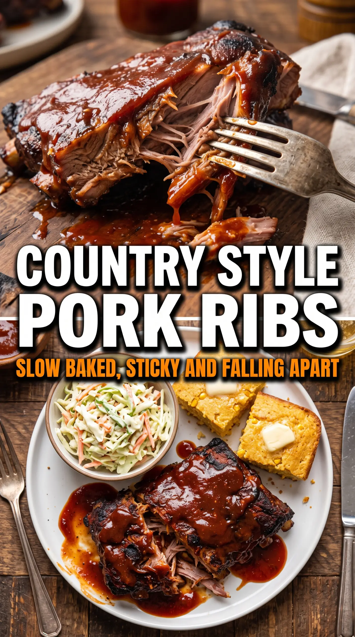 Boneless Country-Style Ribs sticky BBQ caramelized