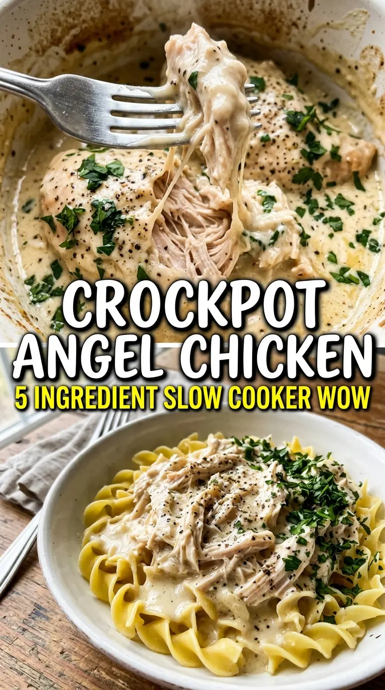 Crockpot Angel Chicken creamy mushroom sauce