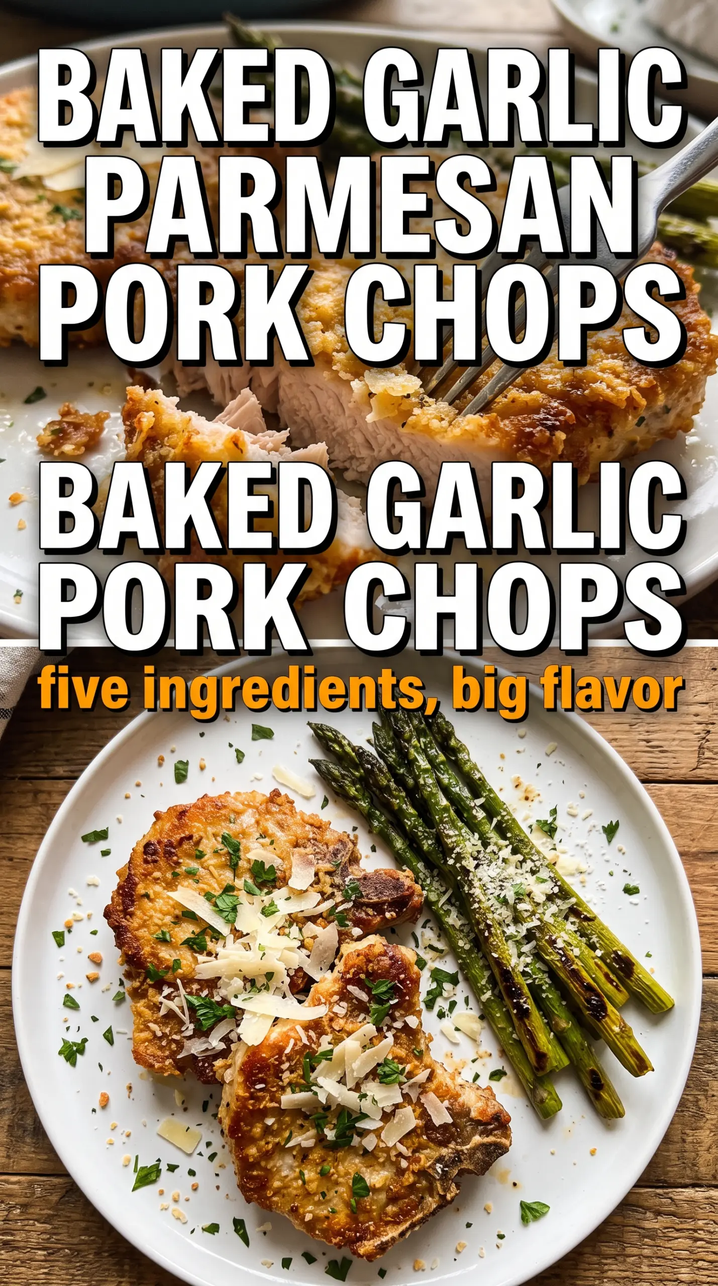 Baked Garlic Parmesan Pork Chops golden crusted juicy