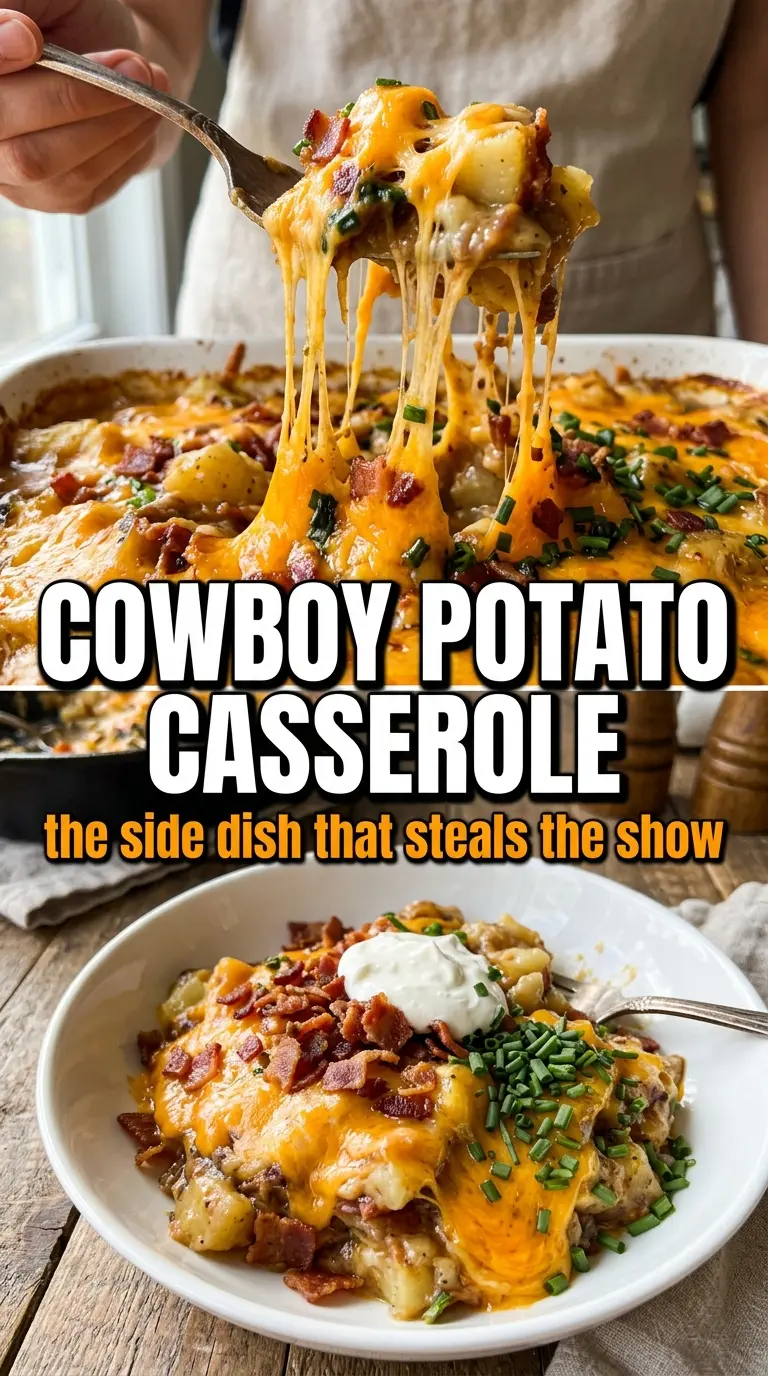Slow Cooker Cowboy Potato Casserole cheesy bacon-loaded