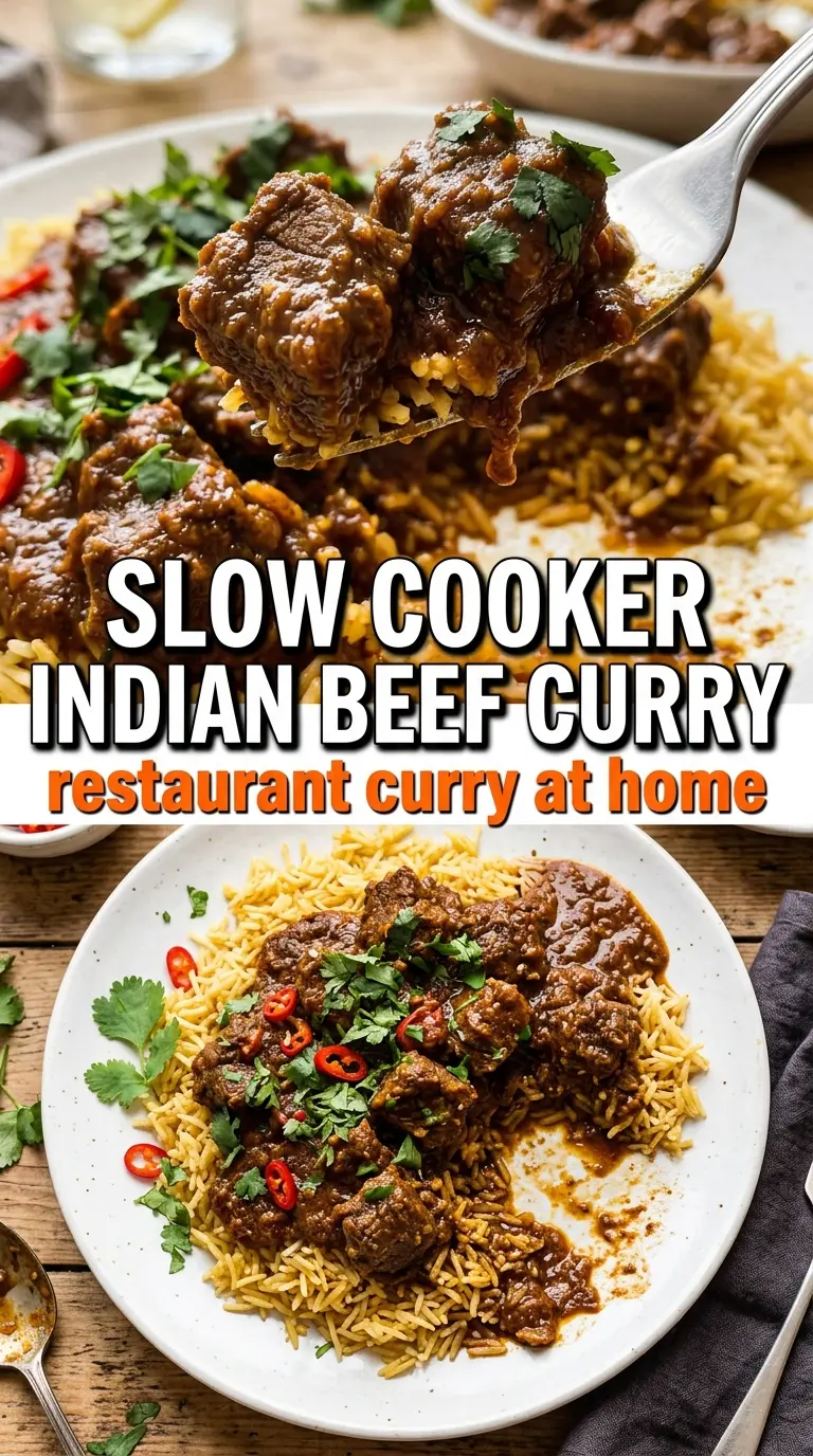 Slow Cooker Indian Beef Curry rich spiced creamy