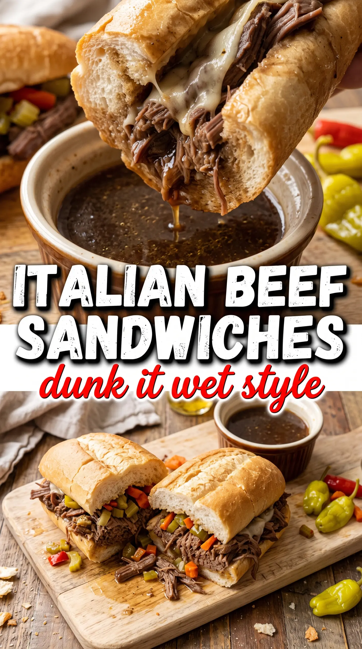 Slow Cooker Italian Beef Sandwiches juicy shredded beef