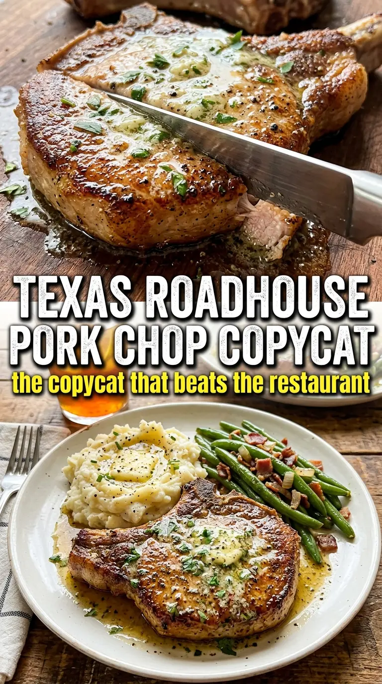 Texas Roadhouse pork chops grilled herb butter