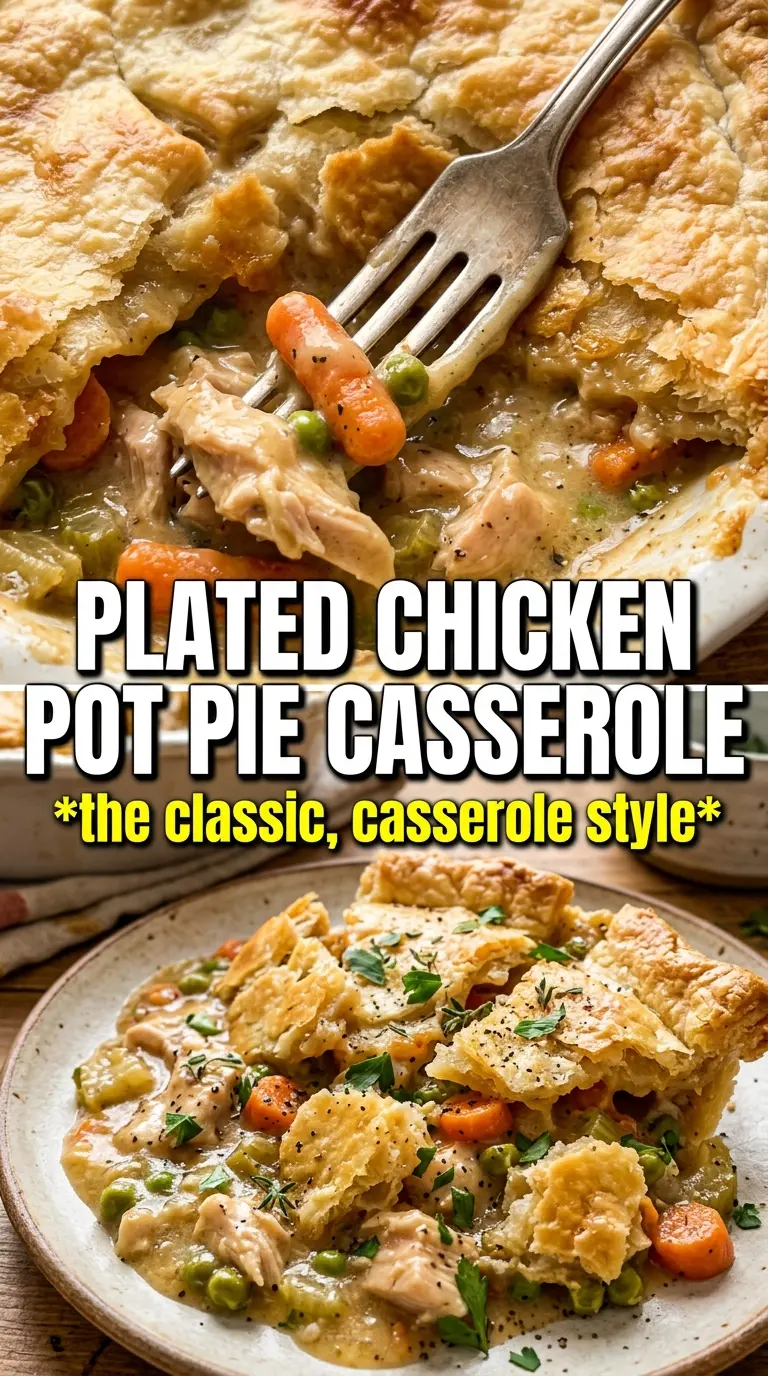 Chicken Pot Pie Casserole golden biscuit creamy filling